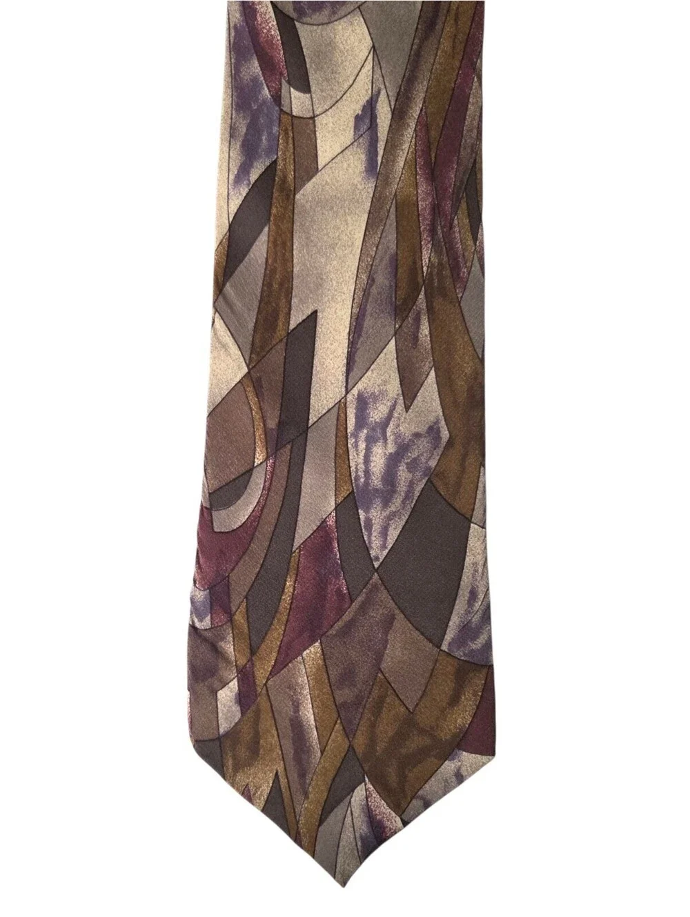 SECOURS Authentic Vintage Multicolor Abstract Silk Necktie Made In Italy NWOT